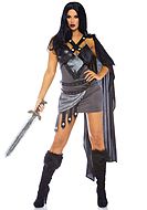 Kvinnlig romersk krigare, maskeradklänning med paljetter och bälte